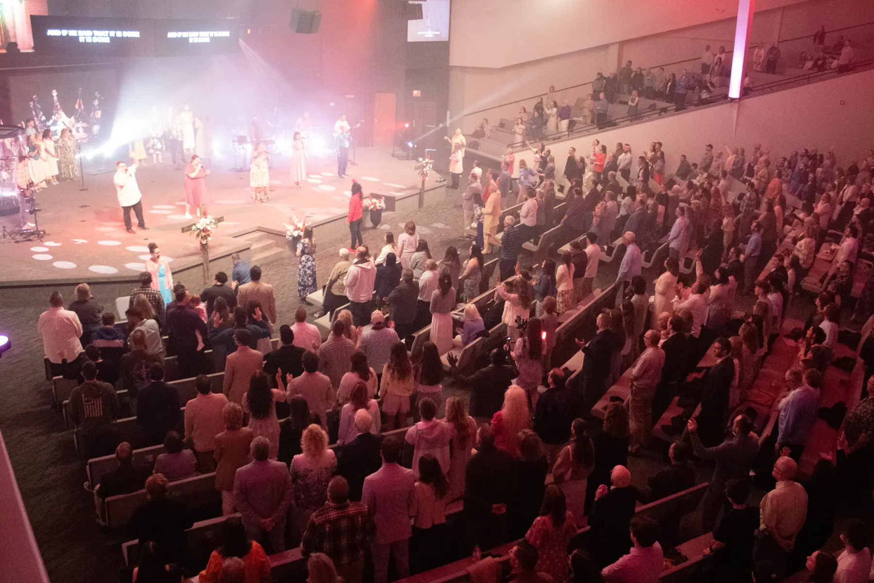 A full room worshipping together at Stewart Road