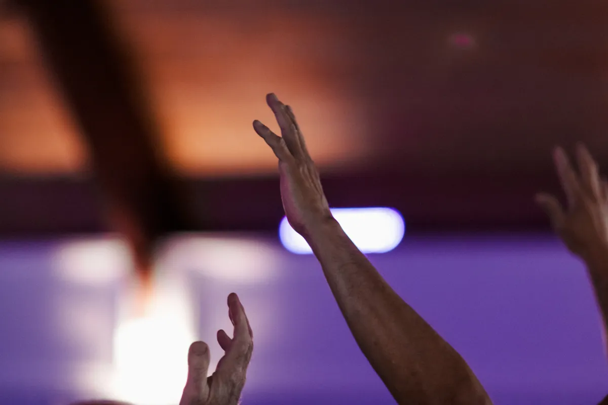 Hands raised in worship
